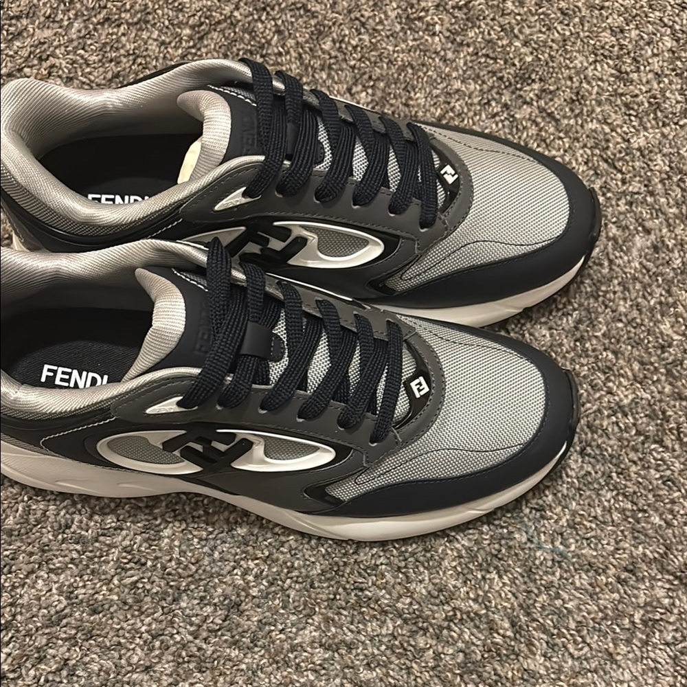 Fendi Men's Gray and Black Sneakers